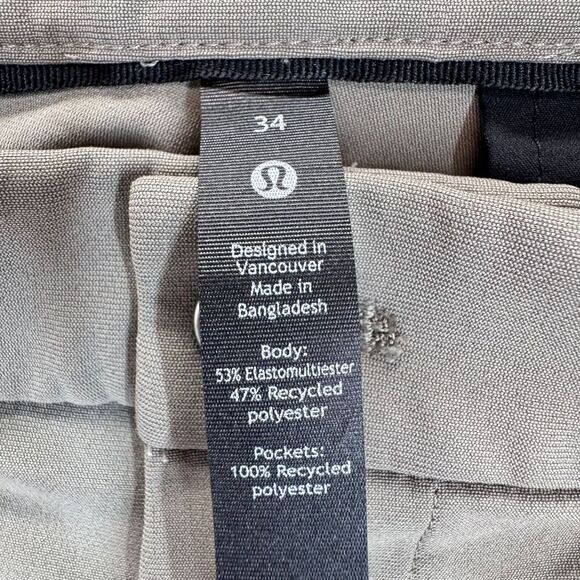 Lululemon ABC Classic Fit Trouser Men Size 4 Beige Casual Everyday Performance - Picture 8 of 10